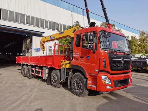 Dongfeng tianlong передние четыре задние восемь грузовик с краном транспортер